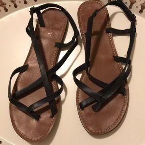 LOFT strappy black sandals, 10.5